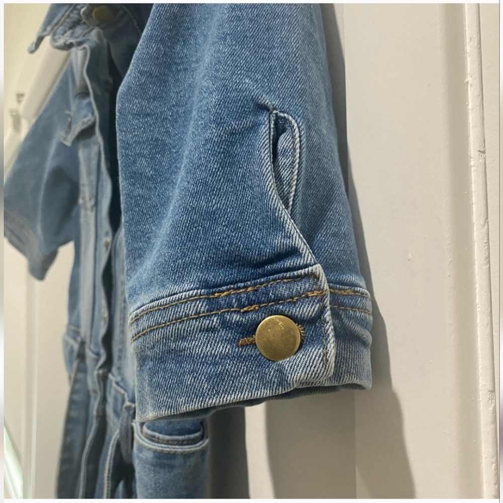 NWT Avec Les Filles Blue Denim Jumpsuit - Picture 4 of 5